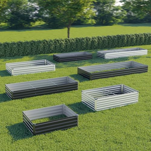 zunatu 8x4x1 ft(2 Pack) Galvanized Raised Garden Bed,Outdoor Planter Box Metal Patio Kit Planting Bed for Vegetables Flowers and Succulents,Black - Image 5