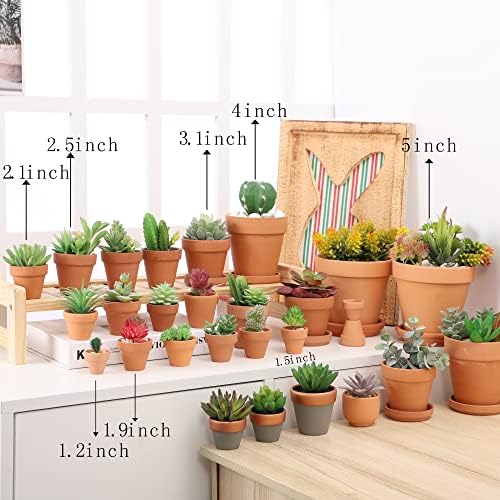 Yishang 2.5 inch Terracotta Pots with Drainage Holes,Small Mini Clay Ceramic Pottery Planter,Cactus Flower Terra Cotta Pots,Succulents Nursery Pots for Indoor/Outdoor Plants,Crafts,Wedding-72 Pack - Image 3