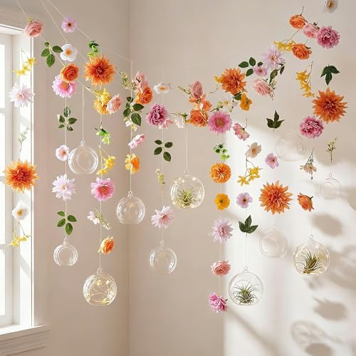 GlikCeil 18 Pcs Hanging Glass Globes 3.15" Tealight Holders Garlands - Image 3