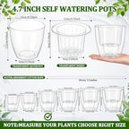 Self Watering Plant Pots, 4.7'', Transparent, 36 Pcs - Image 2