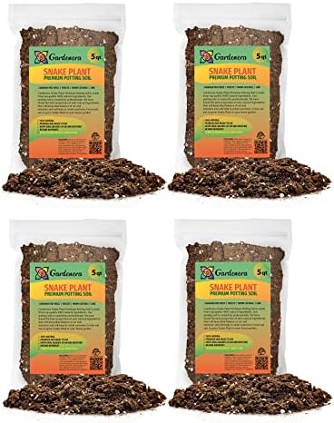 GARDENERA Premium Snake Plant Potting Soil Mix - 10 Quart - Green Sansevieria Trifascatia Zeylanica Plants, Plant or Re-Pot Your Snake Plant (2 Bags of 5 Quart) by Gardenera