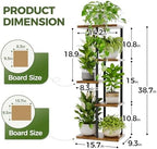 Bamworld Plant Stand 5 Tier Corner Metal Shelf Brown - Image 4