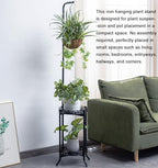 COPREE 2-tier Hanging Plant Stand, Space-Saving Iron Planter Shelves Flower Pot Organizer Rack Multiple Flower Pot Display Holder Shelf Indoor Outdoor Heavy Duty Planter Shelving Unit - Image 2