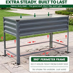 1MORE Raised Garden Bed with Leg,48×24×32in Elevated Planter Bed Grey,1Pcs - Image 7
