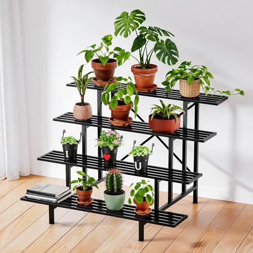 Zhongma 4 Tier Sturdy Heavy Duty Metal Plant Stand indoor & outdoor - Image 7