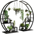 GarveeLife Plant Stand Indoor 5 Tier, Metal Half Moon Plant Shelf 2 Pack by GarveeLife