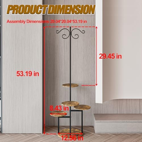 INGIORDAR Plant Stand Indoor Outdoor Corner 5 Tier Flower Shelf Black - Image 3