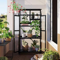 62inch Wooden Greenhouse Cold Frame, Garden Fir Wood Portable Green House Cabinet with Wheels and Flip-Top Roof, Flower Plants Shelf for Outdoor Indoor, Black by Htftmy