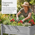 Best Choice Products 48x24x30in Raised Garden Bed, Elevated Wood Planter Box Stand for Backyard, Patio, Balcony w/Bed Liner, 200lb Capacity - Gray - Image 4