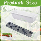8 Pcs 24 Inch Plastic Window Boxes Planters, White - Image 2