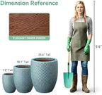 Ocean Teal Veil Large Twill Conical Round Planter 18.1" Tall - Image 7