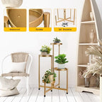 4 Tier Plant Stand Indoor Outdoor, 31 Inch Tall Metal Plant Shelf Waterproof, Plant Holder with Folding Design For Home, Living Room, New Upgrate Gold - Image 4