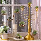 GlikCeil 56 Pcs 3.15'' Hanging Glass Tealight Holder with Clear K9 Crystal Garland Strands and Maple Leaf Pendants Globe Plant Terrariums Glass Orbs for Wedding Party Valentine Decoration - Image 5