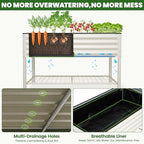 G GOOD GAIN Elevated Raised Garden Bed Kit with Leg, Rack, 2x4ft, White - Image 5