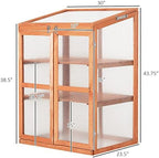 Wooden Cold Frame Small Mini Greenhouse Cabinet for Outdoor and Indoor, 30" L x 24" W x 44" H, Natural - Image 7