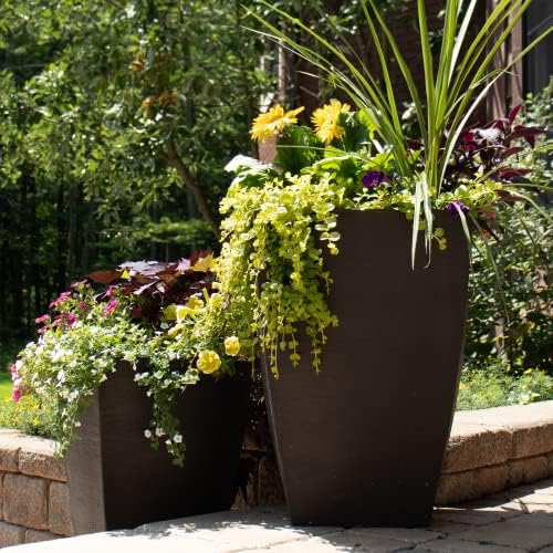 Tusco Products MSQT23BK Modern Square Garden Planter, 23-Inch, Black - Image 4