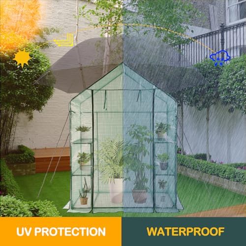 Portable Walk-in Greenhouse for Outdoors, 56x30x76 Plant House with Shelves - Image 2