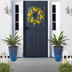 Glitzhome 19.75" H Oversized Tall Planter,Modern Set of 2 Textured Gradient Cobalt Blue Round Garden Plant Pots with Drainage Holes Flower Containers for Indoor Outdoor, Front Door, Patio and Deck - Image 5