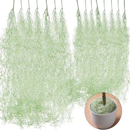 Cindeer 15 Pcs Spanish Moss Hanging Strands,33 Inch, 43 Inch,Light Green by Cindeer
