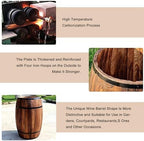 Whiskey Barrel Planter 7 Sizes Round Wooden Flower Pot Weather-Resistant Garden Planter for Indoor,Outdoor, Home, Patio, Garden Yard(70x32x43cm) - Image 4