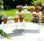 2 Tier Metal Plant Stand, Ladder Flower Pot Holder Plant Stands, Stackable Heavy Duty Tall Plant Shelf Flower Pot Holder for Patio Garden Corner Balcony Living Room (2 Tier H24.4 In-White) - Image 2