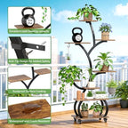 VINGLI 48" Rolling Plant Stand with Grow Lights, 8-Tier, Black & Brown - Image 6