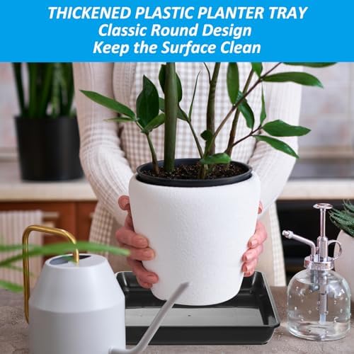 PATIKIL Plant Saucer Tray, 2 Pack 16 Inch Square Plant Saucer Heavy Planter Pot Saucers Large Deep Flower Planter Drip Tray for Indoor Outdoor Plants, Black - Image 3
