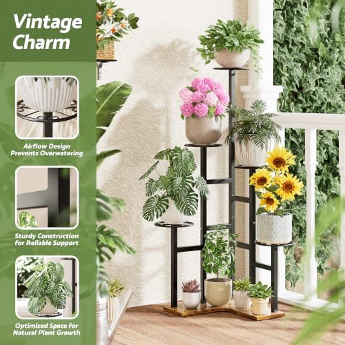 6 Tier Balcony Corner Plant Stand Sturdy Corner Plant Shelves Indoor - Image 5
