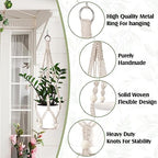 Hoteam 12 Pcs Macrame Plant Hangers Macrame Hanging Planters for Indoor Plants Handmade Boho Hanging Baskets Flower Pots Holder for Outdoor Home Wall Decor - Image 3