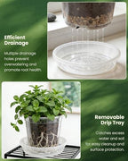 24 Pcs 7/6/5/4 In Clear Nursery Pots for Plants with Saucers, 24 Labels - Image 3