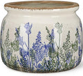 7.7" Large Ceramic Plant Pot Beige Purple Rustic Lavender Crackle Glaze Rustic Flowers Pot Decorative Planter with Drainage for Indoor Outdoor Plants Home Kitchen Office Decor Gift by Unknown