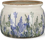 7.7" Large Ceramic Plant Pot Beige Purple Rustic Lavender Crackle Glaze Rustic Flowers Pot Decorative Planter with Drainage for Indoor Outdoor Plants Home Kitchen Office Decor Gift by Unknown