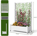 EasyUp Raised Garden Bed with Trellis for Climbing Plants,Outdoor Herb Garden Planter with Drainage Plug and Gauge,Durable Dust-Proof Resin for Garden, Patio, Balcony, and Backyard - Image 3