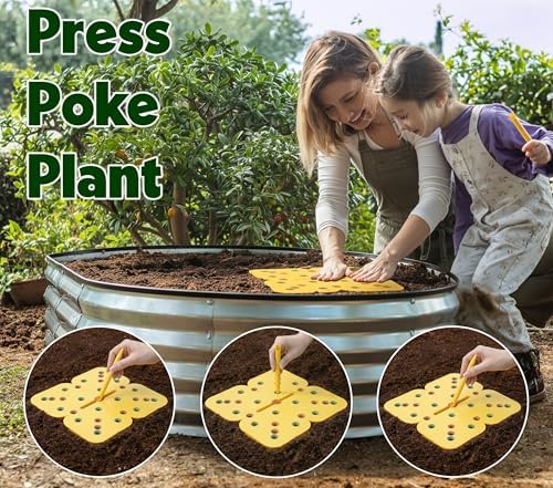 Galvanized Raised Garden Beds Outdoor 4×2×1 ft with Seed & Seedling Spacer Tool Kit // Tool-Free Metal Garden Box & Square Foot Gardening Seed Template for Organized Vegetable & Fruit Planting - Image 2