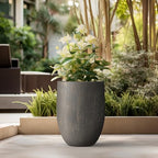 Kante Large Round Bullet Vintage BRN Concrete Planter 21.7" Tall, Outdoor - Image 5