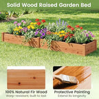 GIANTEX 95" Wooden Raised Garden Bed Set 2, Rectangular Planter Box, Orange - Image 4