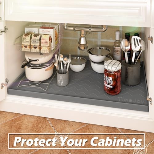 TigeJoy Under Sink Mats for Kitchen Waterproof 28" x 22", Cabinet Liner - Image 5
