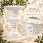 Classical Roman Pedestal Urn Planter, 31.5 Inch, White - Image 5