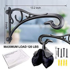 Hanging Plant Bracket,Heavy Duty Artistic Garden Hook (13 Inches/2 Pack) Thicker More Durable Rust-Resistant, for Hanging Bird Feeders,Lanterns,Potted,Outdoor Indoor Brackets Hooks - Image 2