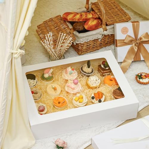 Moretoes 10pcs 19x14x4in Large Half Sheet Cake Boxes with Window,Auto-Popup - Image 6