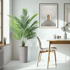 Artificial Tree in Black and White Geometric Planter, Fake Areca Tropical Palm Silk Tree for Indoor and Outdoor Home Decoration - 66" Overall Tall (Plant Pot Plus Tree) - Image 6