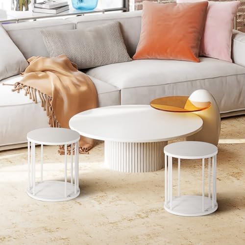 HDANI Wooden Stool Set of 2 for Kids,Adults,300lbs Load Capacity Garden Round Wood Stool,Non-Slip Small Step Stool for Plant Stand,Kitchen,Bathroom and Bedroom,White - Image 4