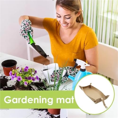 2 PCS Plant Repotting Pad Waterproof Flower Transplanting Pot Foldable Garden Working Mat Balcony Succulents Planting(Black) - Image 5