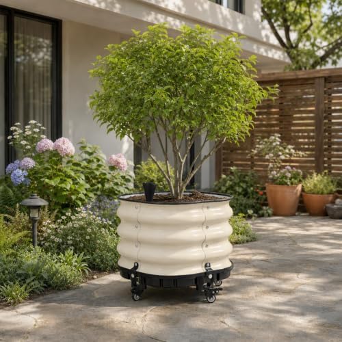 Aoodor 16.5x16.5 Rolling Raised Garden Bed, Self Watering Planter Box - Image 2