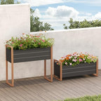Grand patio Outdoor Planter Boxes Combo, Metal Raised Garden Beds with Legs, Rectangular Elevated Garden Planter Boxes for Herb Vegetables Flowers Fruits by GrandPatio
