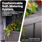 Step2 Lakewood Square Planter Box, Outside All-Season All-Weather Gardening Pot for Patio and Front Porch, Dark Cedar, 2-Pack - Image 4