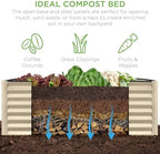 Best Choice Products 8x4x2ft Outdoor Metal Raised Garden Bed, Deep Root Planter Box for Vegetables, Herbs & Flowers, 478-Gallon Capacity, 100% Non Toxic Materials - Beige - Image 4