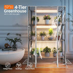 Bstrip 3-Tier Indoor Greenhouse with Grow Light, 35.4x13.8x59in - Image 3