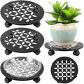 3 Packs 12" Large Metal Plant Caddy with Wheels Heavy-duty Plant Dolly Pot Mover Rollers Rolling Plant Stands Indoor Outdoor Wheeled Plant Holder Coaster Trolley, Black by DEELF+OUTLET