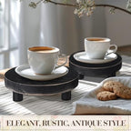 Geetery 4 Pcs Wooden Risers for Display Wood Pedestal Stand, Black - Image 5